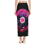 Plasma Ball Print Side Slit Maxi Skirt