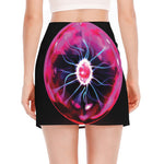 Plasma Ball Print Side Slit Mini Skirt