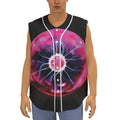Plasma Ball Print Sleeveless Baseball Jersey