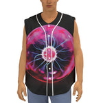 Plasma Ball Print Sleeveless Baseball Jersey