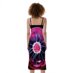Plasma Ball Print Slim Fit Midi Cami Dress
