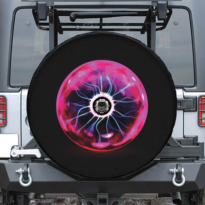 Plasma Ball Print Tire Cover With Camera Hole