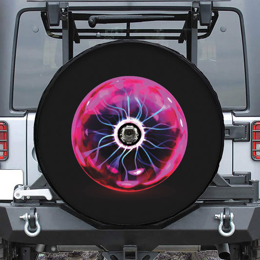 Plasma Ball Print Tire Cover With Camera Hole