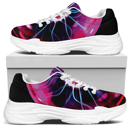 Plasma Ball Print White Chunky Shoes