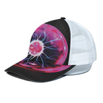 Plasma Ball Print White Mesh Trucker Cap