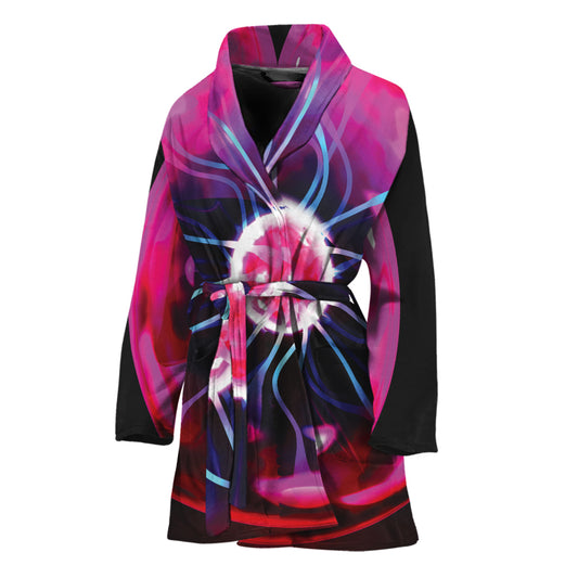 Plasma Ball Print Women's Bathrobe