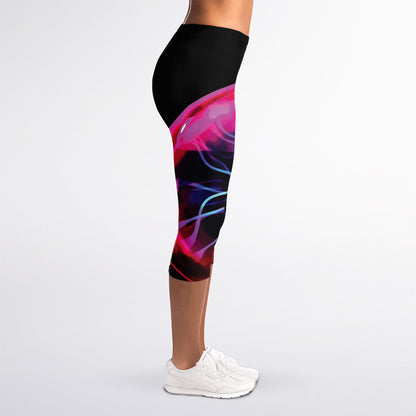 Plasma Ball Print Women's Capri Leggings