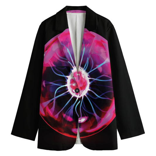 Plasma Ball Print Women's Cotton Blazer