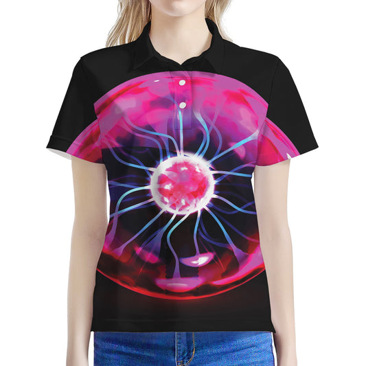 Plasma Ball Print Women's Polo Shirt