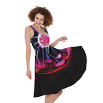 Plasma Ball Print Women's Sleeveless Dress