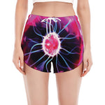 Plasma Ball Print Women's Split Running Shorts