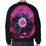 Plasma Ball Print Zip Sleeve Bomber Jacket