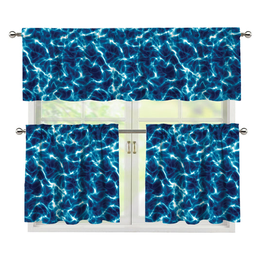 Plasma Energy Print 3 Piece Kitchen Curtains