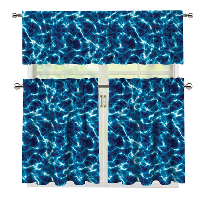 Plasma Energy Print 3 Piece Kitchen Curtains
