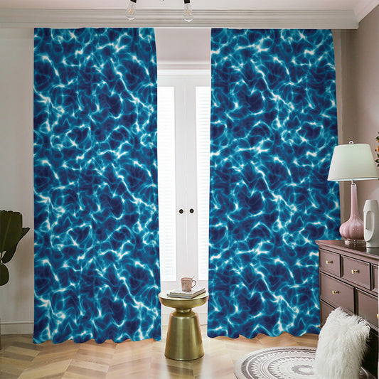 Plasma Energy Print Blackout Pencil Pleat Curtains