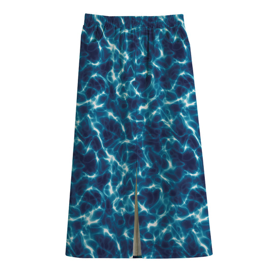 Plasma Energy Print Cotton Front Slit Maxi Skirt