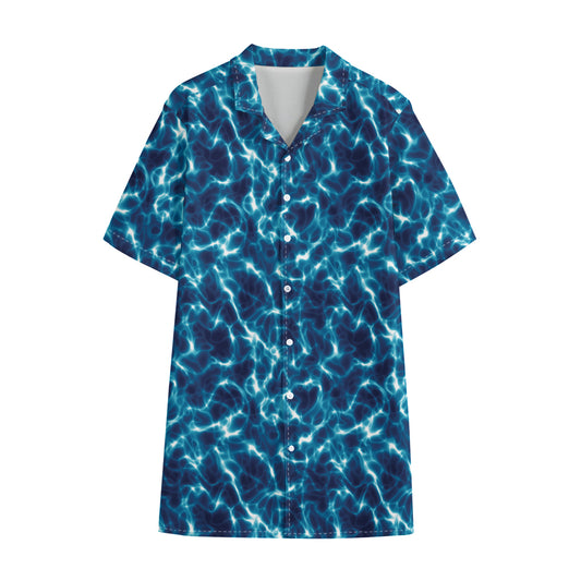 Plasma Energy Print Cotton Hawaiian Shirt