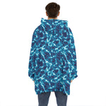 Plasma Energy Print Hoodie Blanket