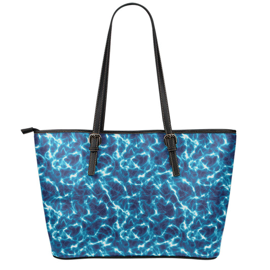 Plasma Energy Print Leather Tote Bag