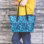 Plasma Energy Print Leather Tote Bag