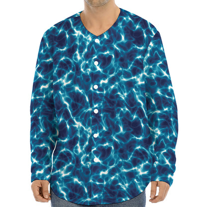 Plasma Energy Print Long Sleeve Baseball Jersey