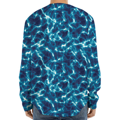 Plasma Energy Print Long Sleeve Baseball Jersey