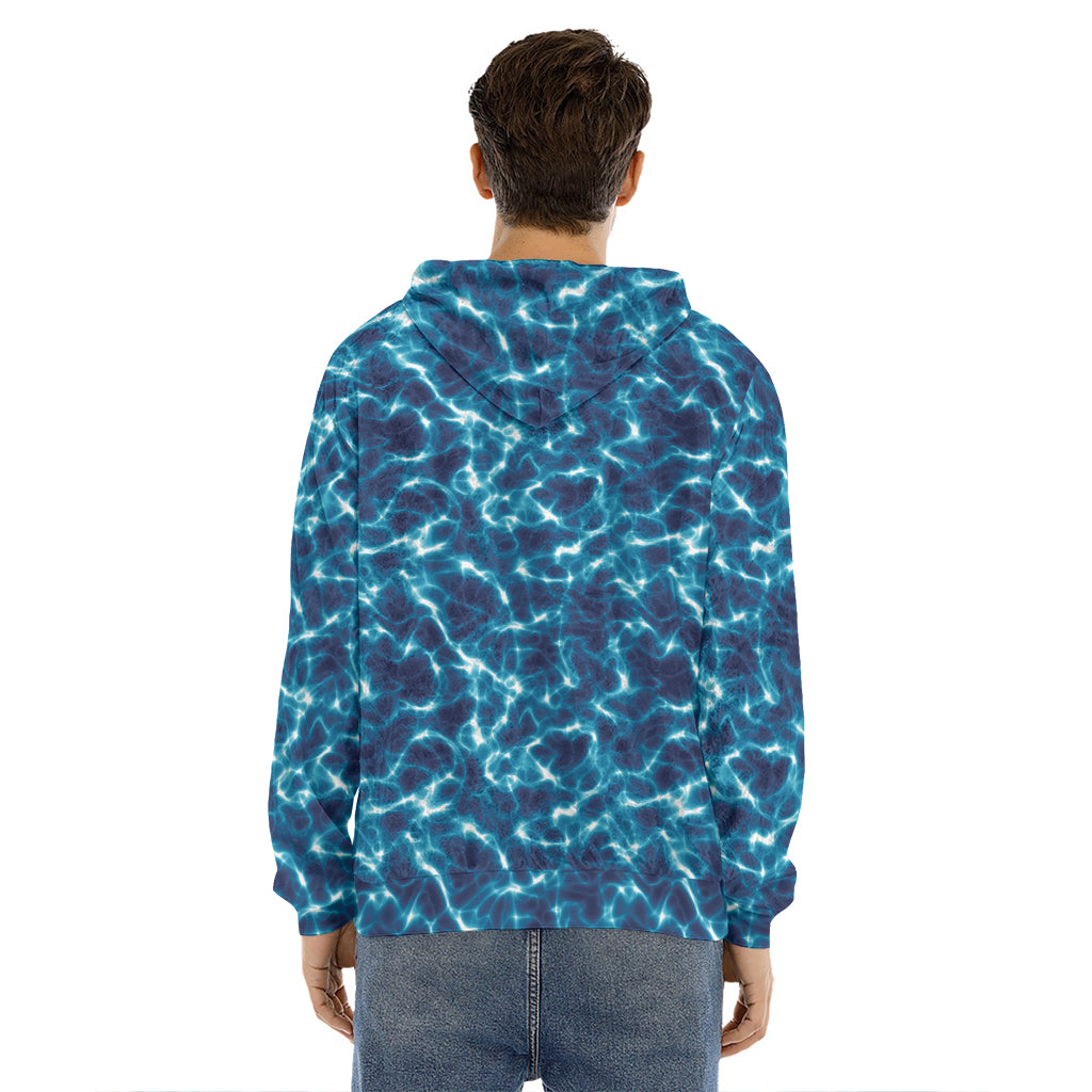 Plasma Energy Print Men's Velvet Pullover Hoodie