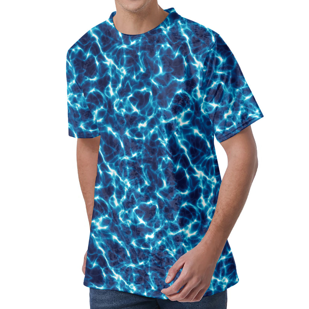 Plasma Energy Print Men's Velvet T-Shirt
