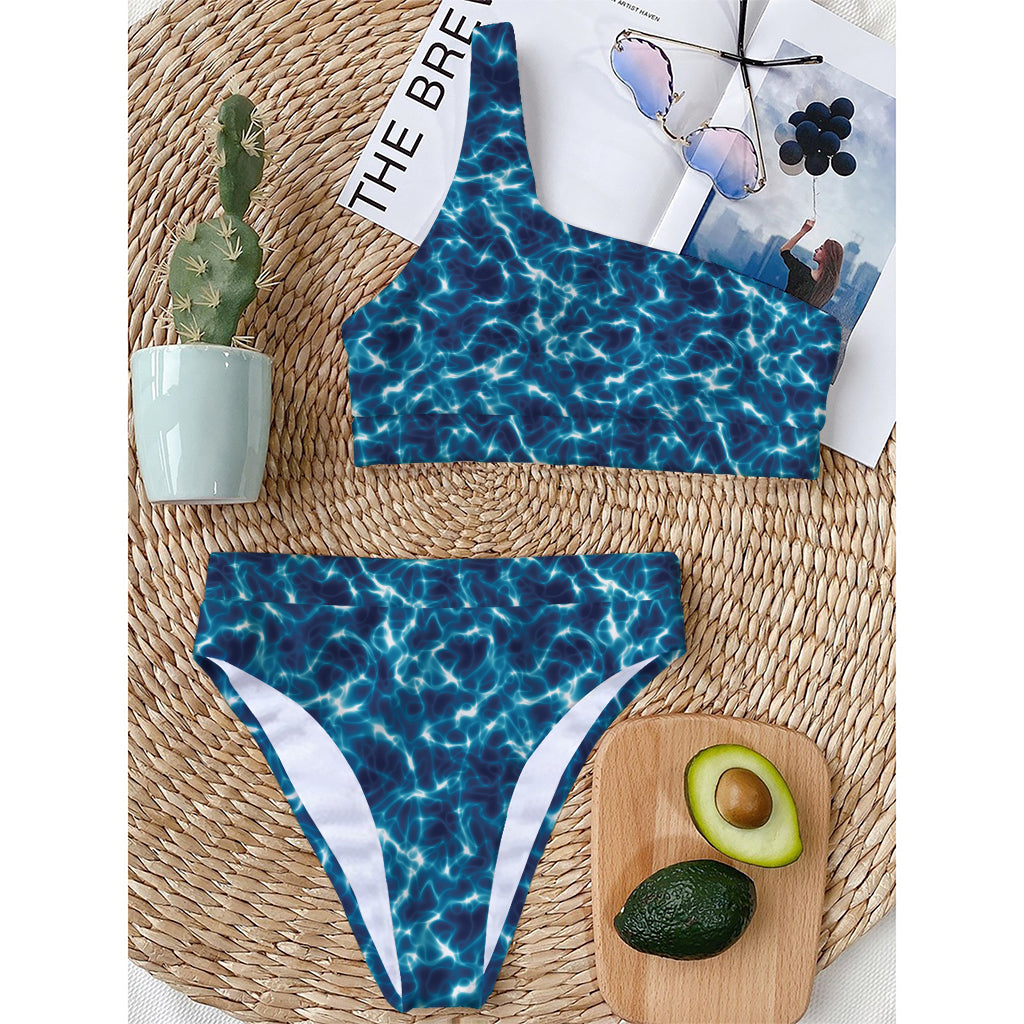 Plasma Energy Print One Shoulder Bikini Top