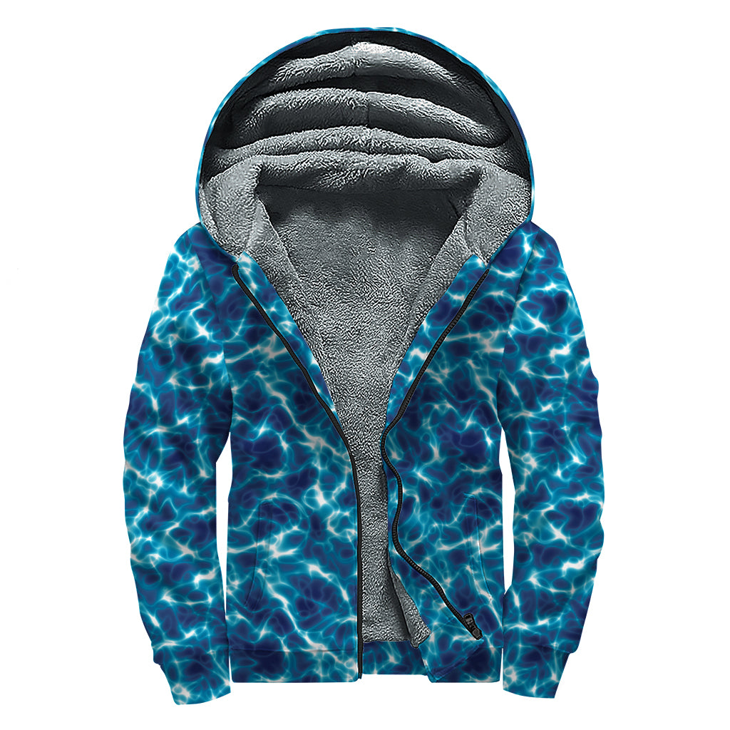 Plasma Energy Print Sherpa Lined Zip Up Hoodie