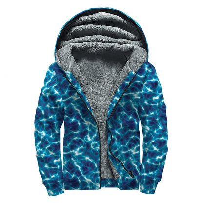 Plasma Energy Print Sherpa Lined Zip Up Hoodie