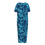 Plasma Energy Print Short Sleeve Long Nightdress