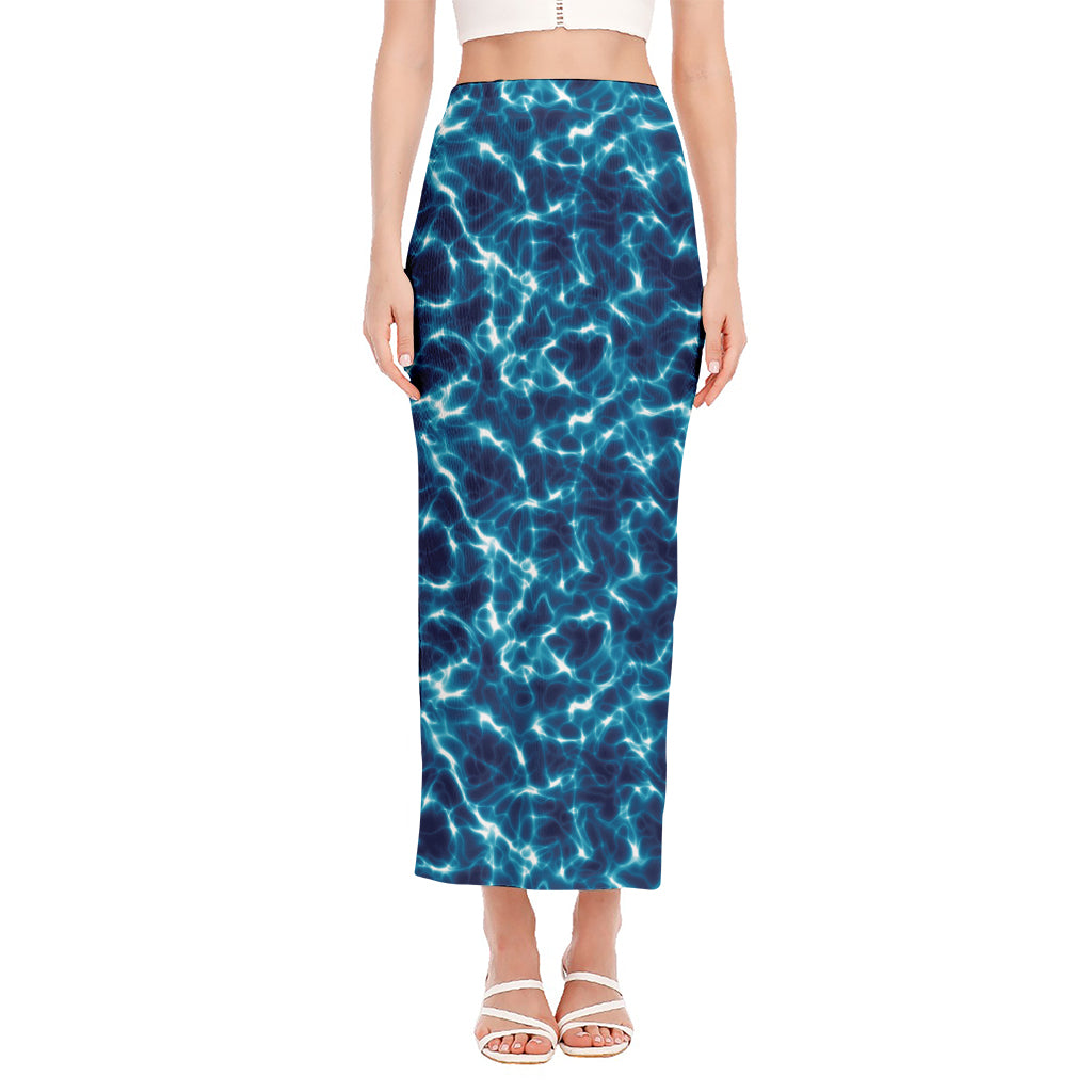 Plasma Energy Print Side Slit Maxi Skirt