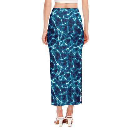 Plasma Energy Print Side Slit Maxi Skirt