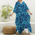 Plasma Energy Print Silk V-Neck Kaftan Dress