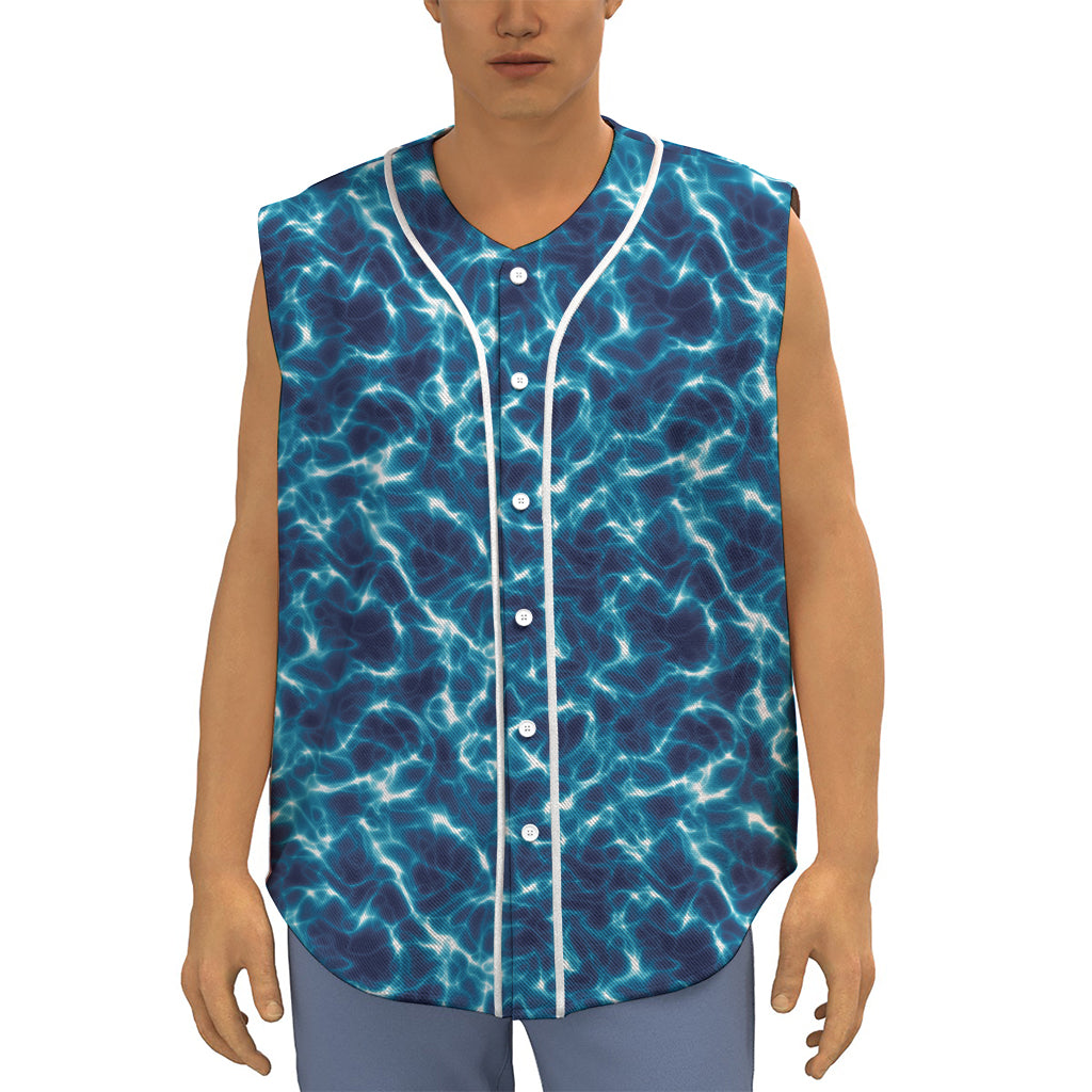 Plasma Energy Print Sleeveless Baseball Jersey