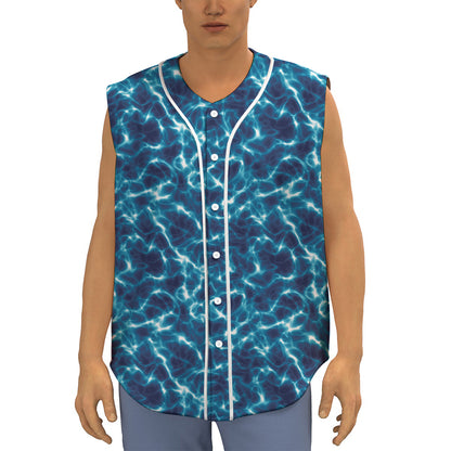 Plasma Energy Print Sleeveless Baseball Jersey