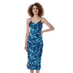 Plasma Energy Print Slim Fit Midi Cami Dress