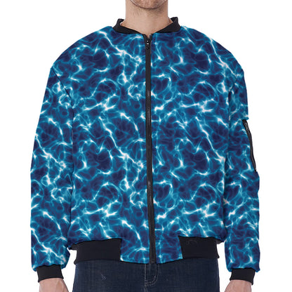 Plasma Energy Print Zip Sleeve Bomber Jacket