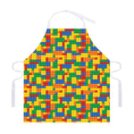 Plastic Building Blocks Pattern Print Adjustable Apron