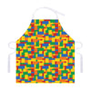 Plastic Building Blocks Pattern Print Adjustable Apron