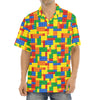 Plastic Building Blocks Pattern Print Aloha Shirt