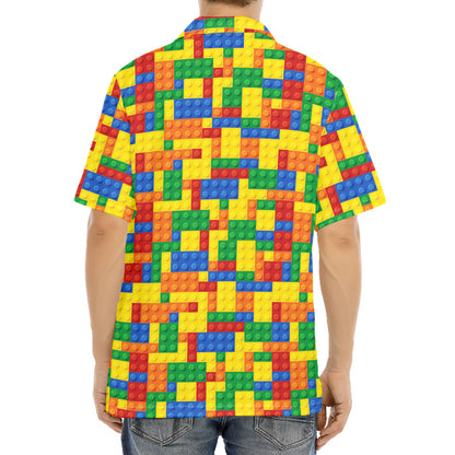 Plastic Building Blocks Pattern Print Aloha Shirt