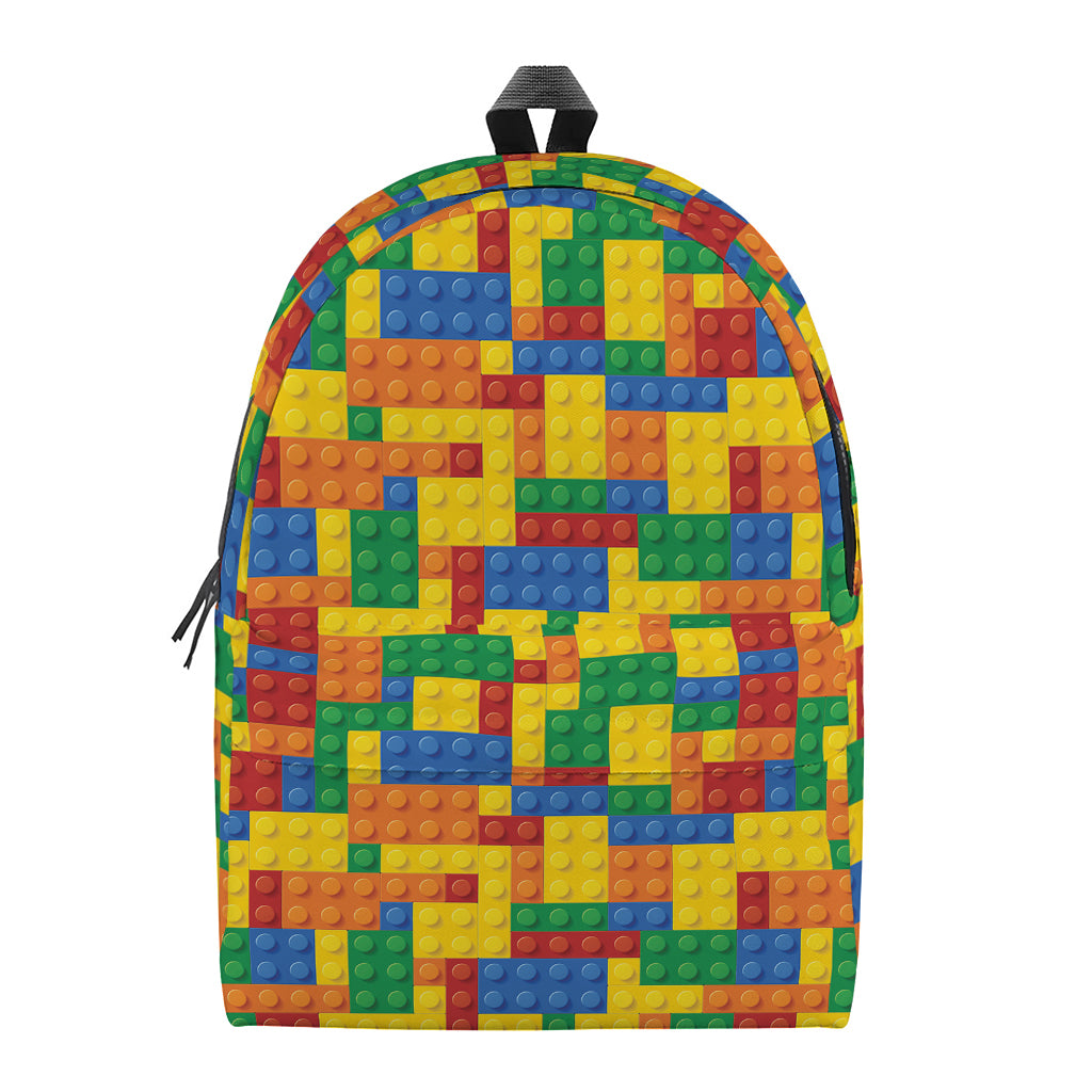 Plastic Building Blocks Pattern Print Backpack