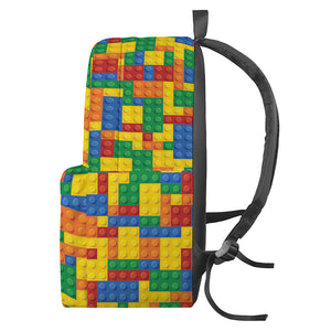 Plastic Building Blocks Pattern Print Backpack