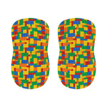 Plastic Building Blocks Pattern Print Bar Stool Covers