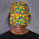 Plastic Building Blocks Pattern Print Baseball Cap