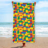 Plastic Building Blocks Pattern Print Beach Towel