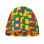 Plastic Building Blocks Pattern Print Beanie