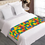 Plastic Building Blocks Pattern Print Bed Runner